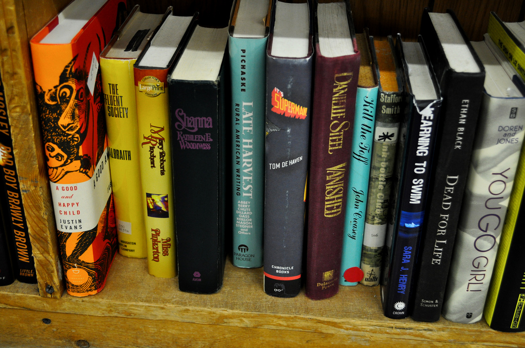 "Thrift Store Books," photo by Kate Geraets. Flickr Creative Commons. Attribution-NonCommercial 2.0 Generic (CC BY-NC 2.0)