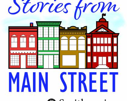 Artwork of buildings in a small town