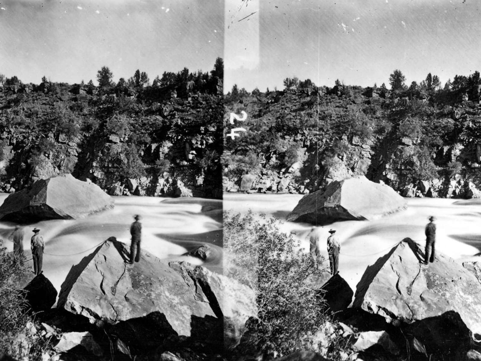 Portage of boats Ashley Falls, Daggett County, Utah. 1871