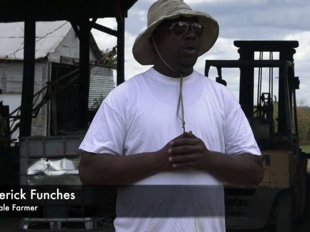 Roderick Funches discussing farming in the Delta.