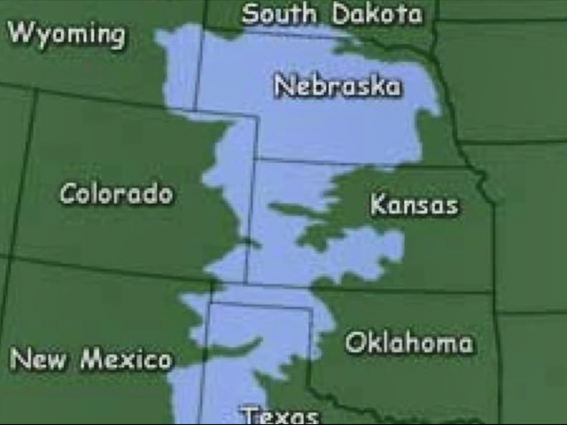Map of Aquifer, covering several states, including Nebraska, Kansas, Oklahoma, and Colorado.