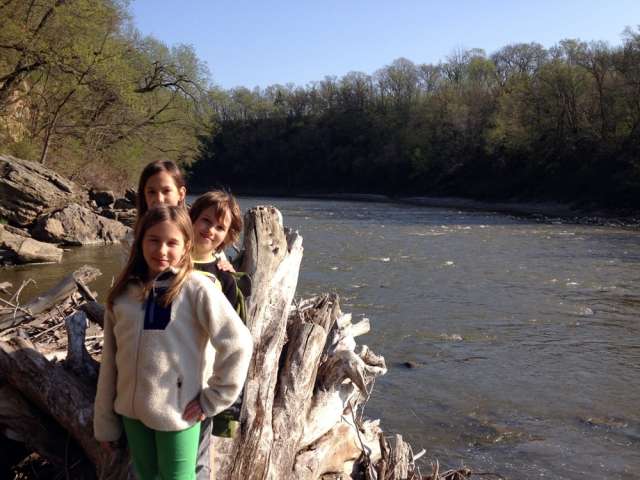Children stand by a Minnesota river. 
