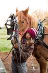 Kara with her horse at Full Moon Farm. 