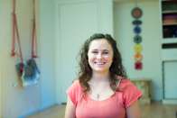 Noelle in the yoga studio. Courtesy Blowing Rock Art and History Museum