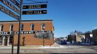 A street corner in the small town of Lanesboro, Minnesota. 